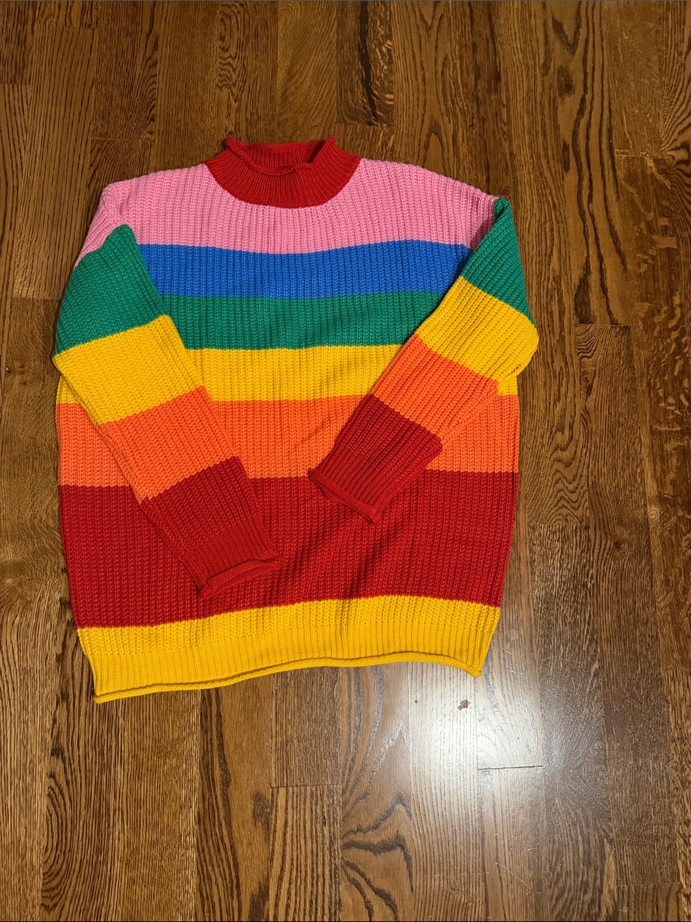 DAVI & DANI Multicolor Rainbow Stripe Knit Sweater medium